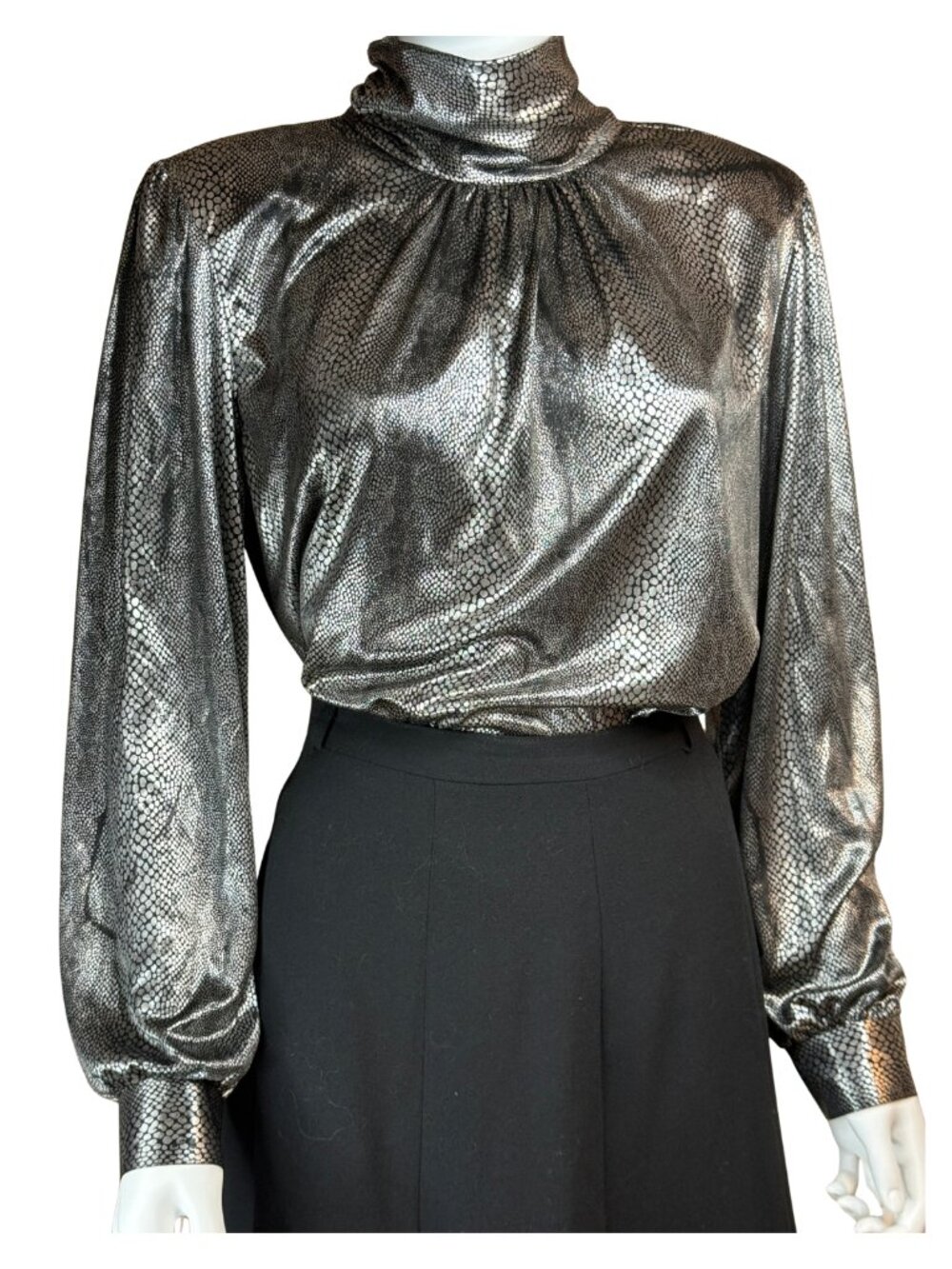 Vintage Lauren Lee Metallic Snakeskin Blouse 14